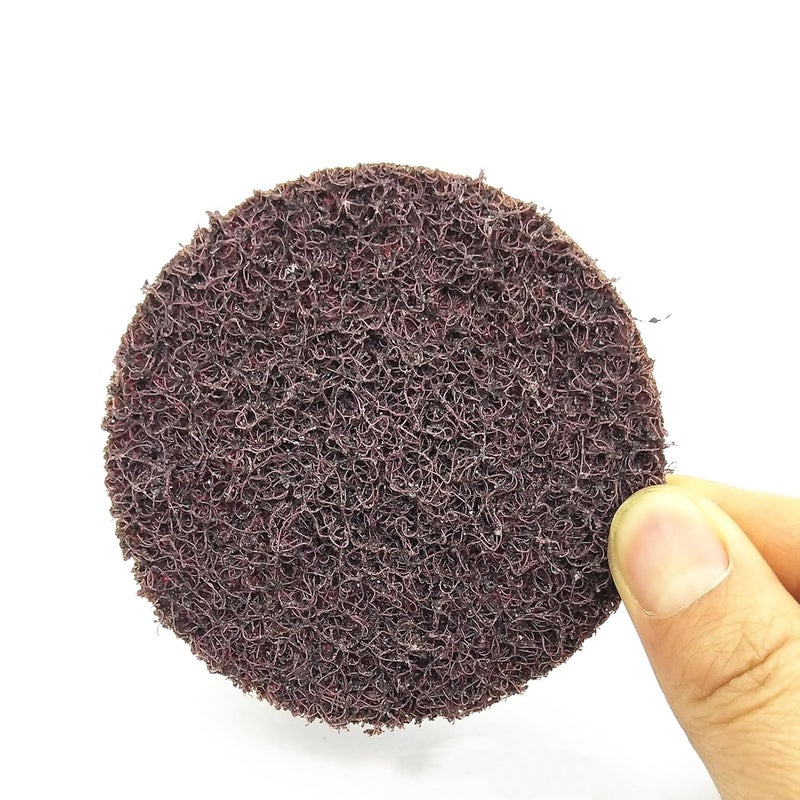 Banmo Abrasive أقراص تكييف السطح 3 بوصة، 25 قطعة أقراص صنفرة متوسطة، نوع-R تغيير سريع وتبديد الحرارة، أقراص صنفرة تغيير سريع، وسادة قرص حبيبات متوسطة للتلميع الدقيق - Image 5